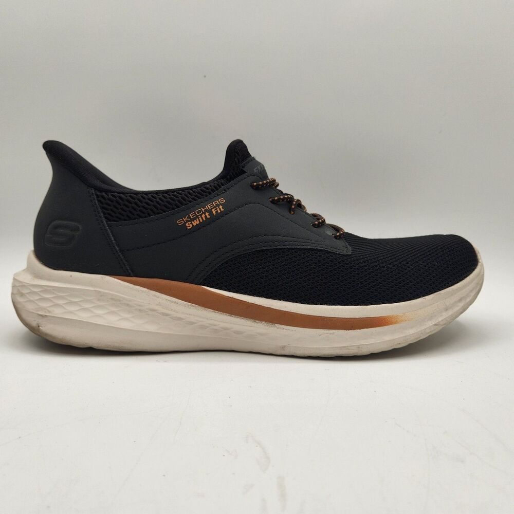 Men's Skechers Hands Free Swift Fit Sneakers Shoes Black Memory Foam US 9.5 - Picture 6 of 16